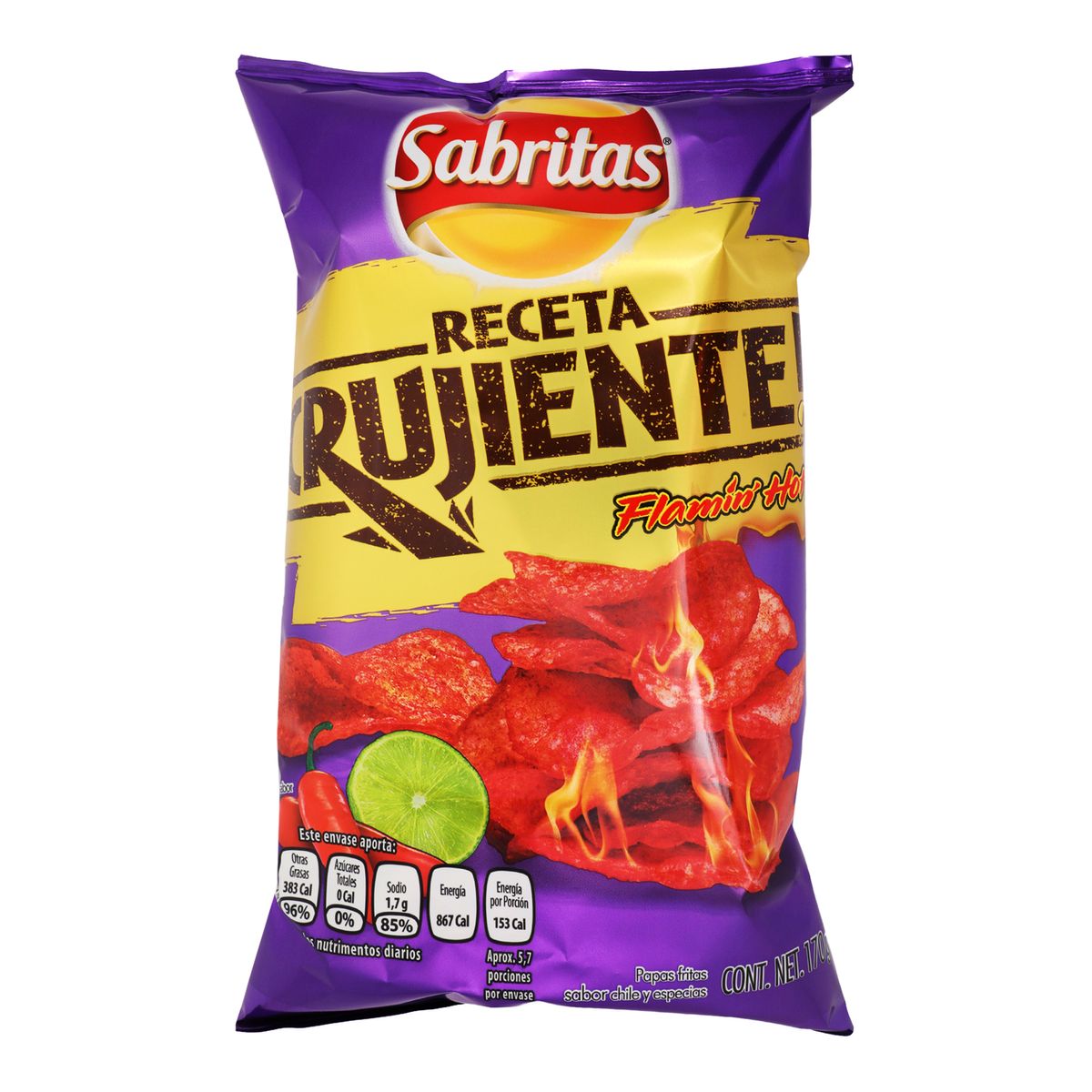 Sabritas Receta Crujiente Flamin’ Hot – 100 g (3.5 oz) Pack - SAN JOSE PRODUCE & IMPORTS LLC